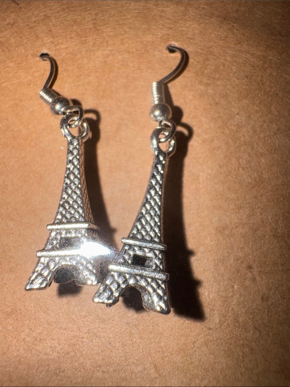 Parisian Silver Eiffel Tower Dangle Earrings